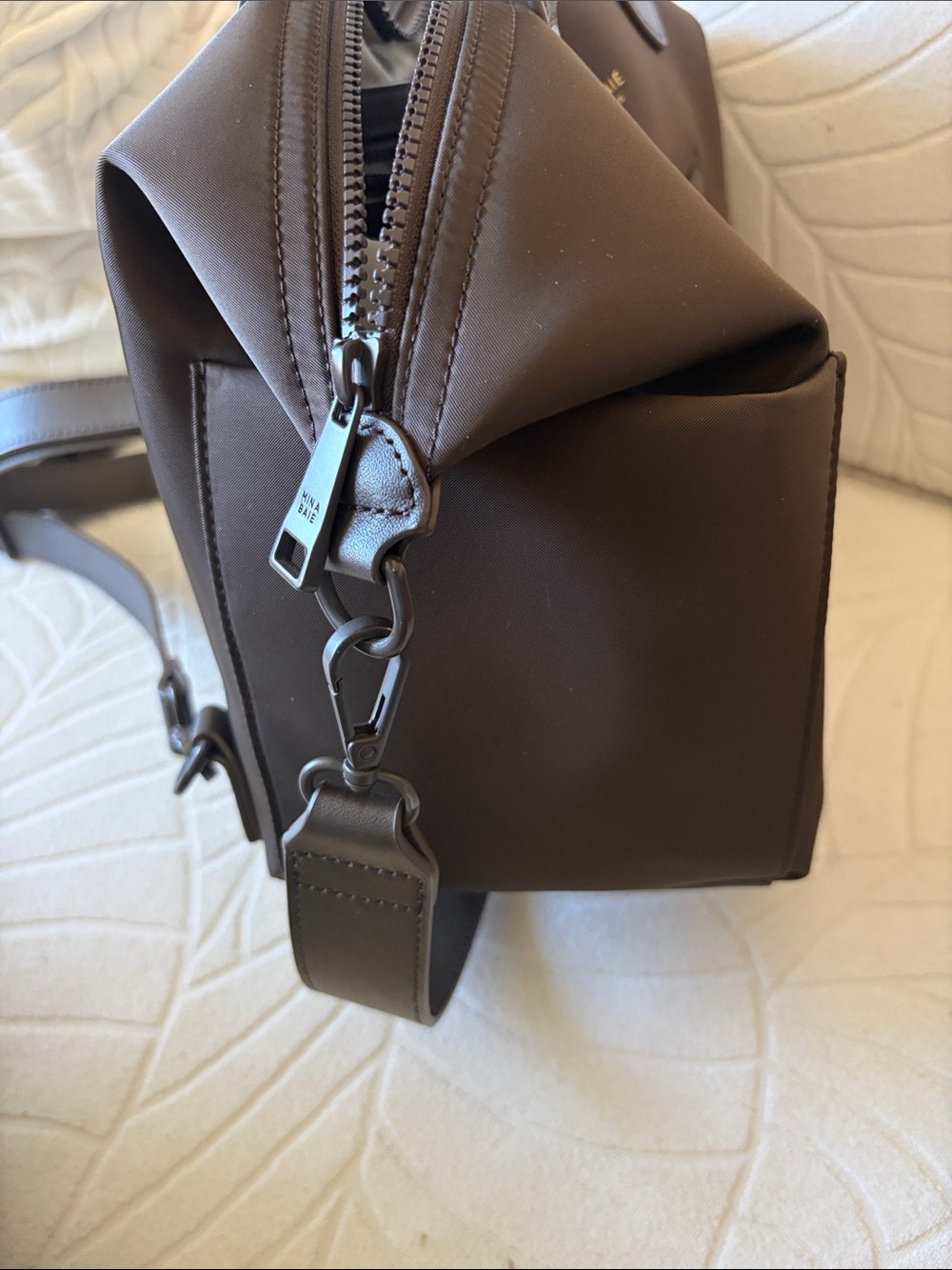 Mina Baie Nylon Brown Expresso Emmy Bag - Picture 12 of 12